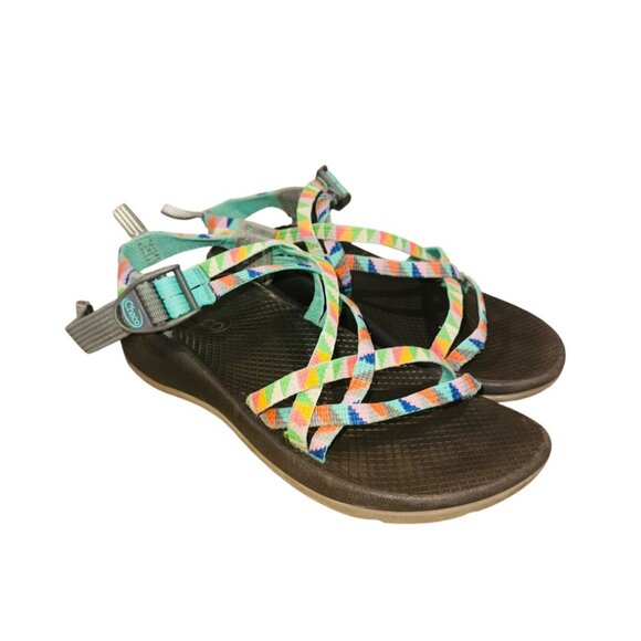 Chaco Kids Multi-Color Strappy Sport Sandals  4 Adjustable Straps Outdoor Beach - Picture 3 of 11